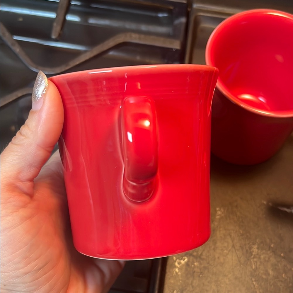 Set of 3 new Fiestaware Red Dining Mugs Classic Style - Picture 3 of 7